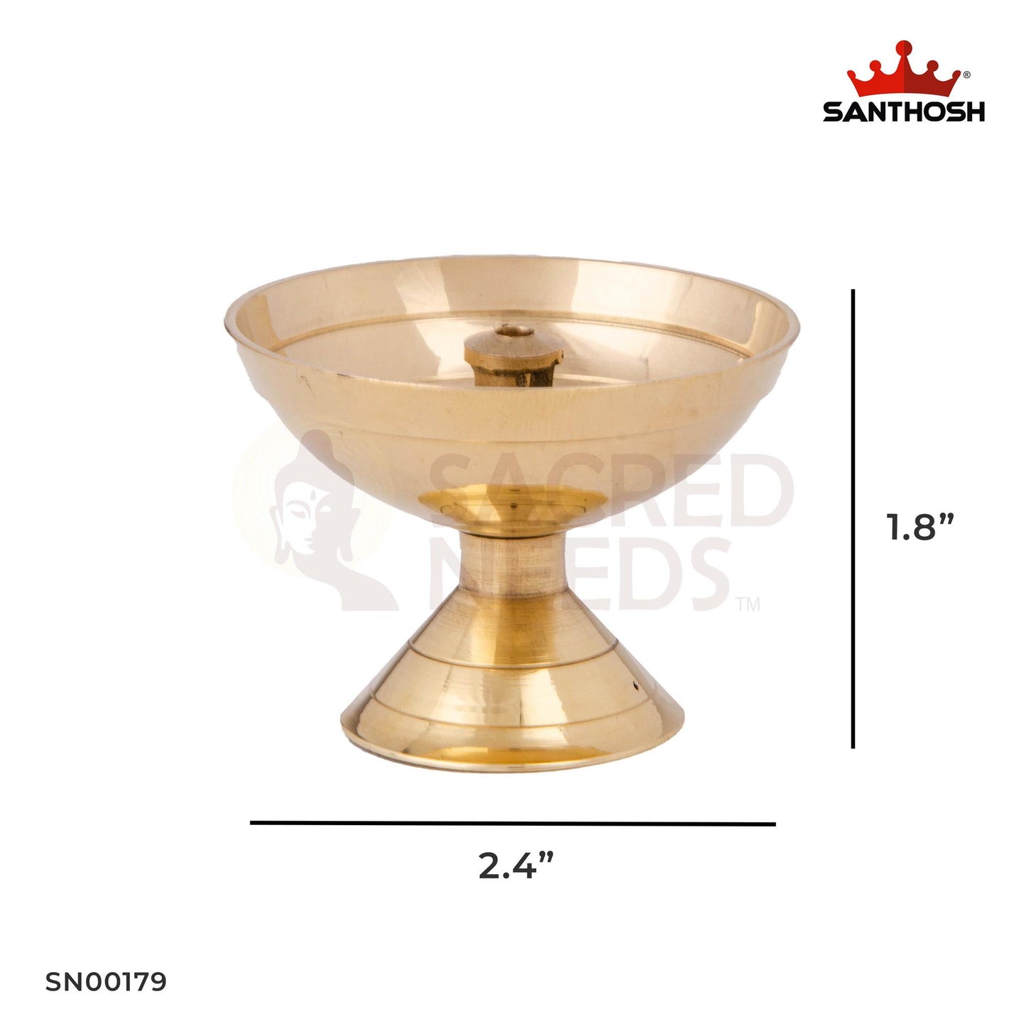 Brass Pyali Deepam – 1.8 Inch Height | Miniature Brass Diya for Prayer Room & Decorative Use