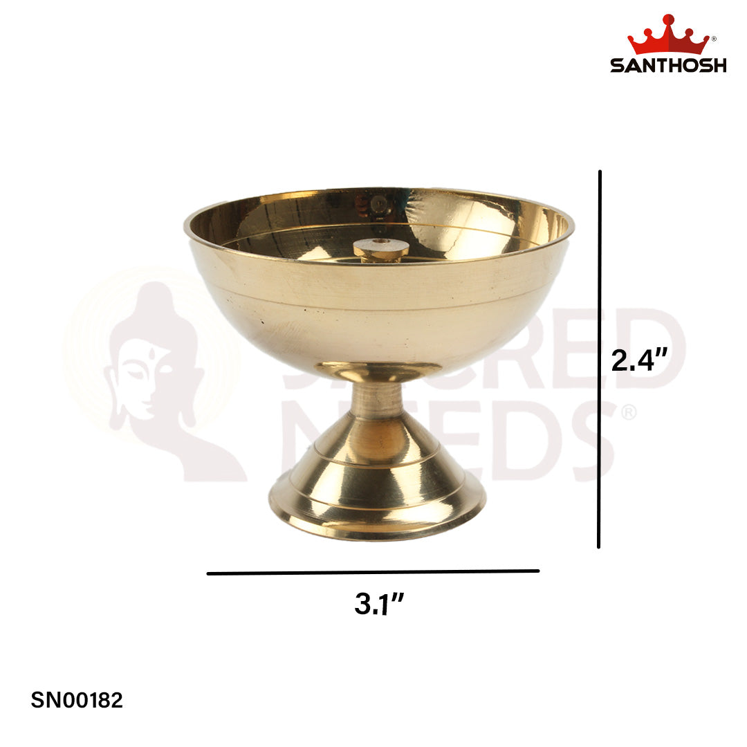 Brass Pyali Deepam – 2.4 Inch Height | Elegant Pooja Deepam for Home Temple & Festive Rituals