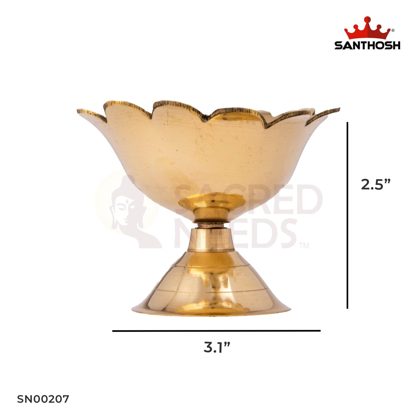 Brass Lotus Deepam – 2.5 Inch Height | Traditional Lotus Style Deepam for Temple & Ritual Lighting