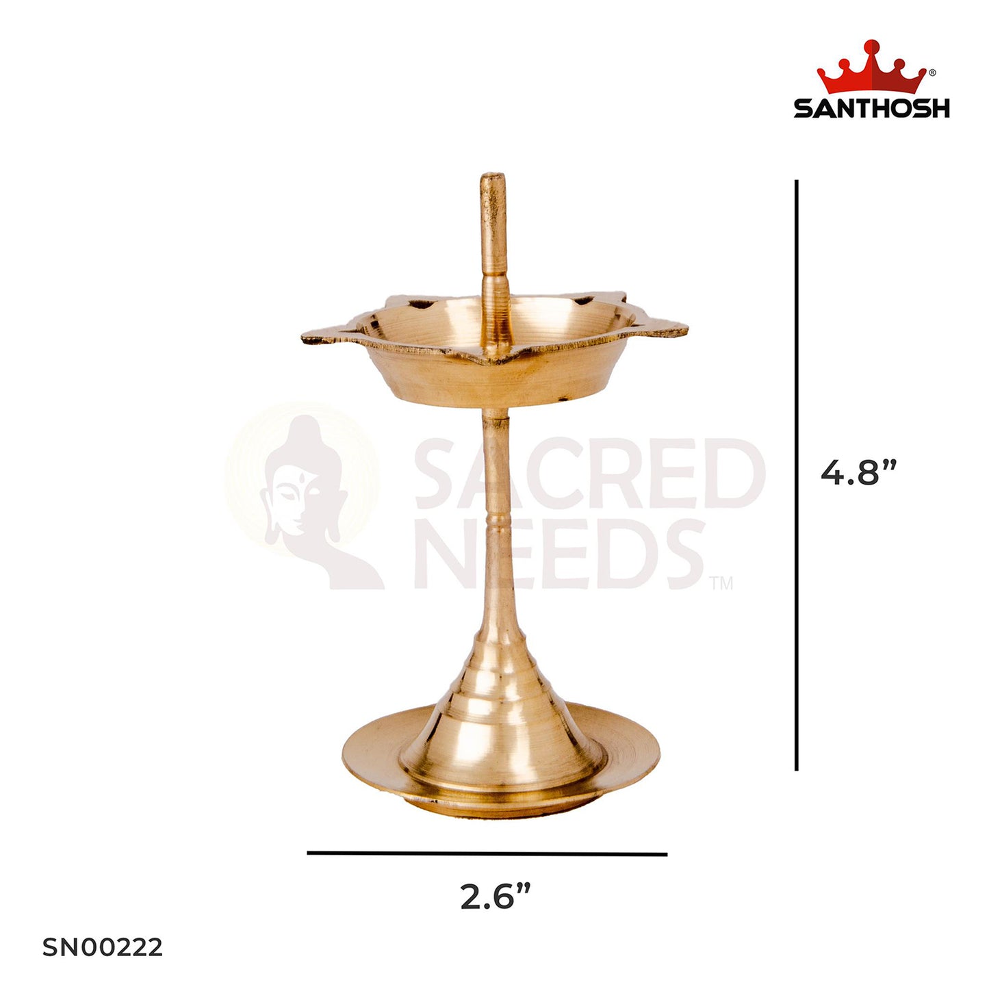 Brass Belgaum Jyothi – 4.8 Inch Height | Handcrafted Brass Jyoti Lamp for Daily Worship & Temple Use
