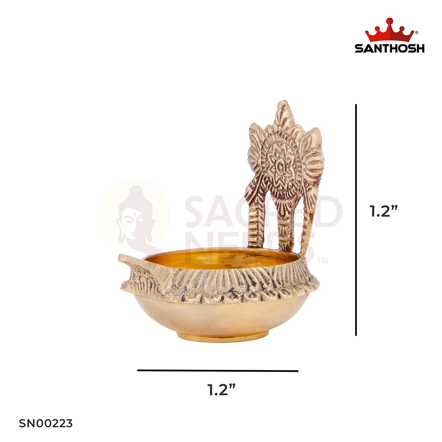 Brass S-C Kuber Vilakku (2pcs Set) – 1.2 Inch Height | Pair of Traditional Brass Kuber Lamps for Lakshmi Pooja & Prosperity Rituals