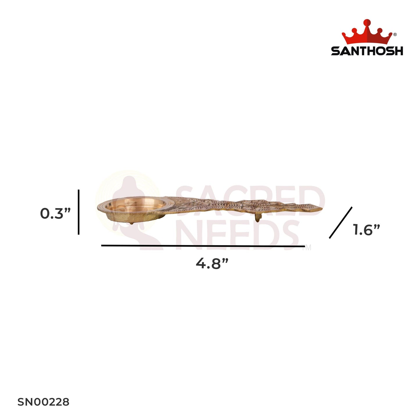 Brass Kapoor Arti – 0.3 Inch Height | Compact Brass Camphor Aarti Stand for Daily Rituals & Travel Use