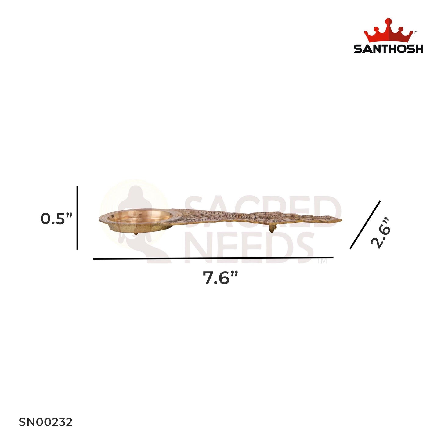 Brass Kapoor Arti – 0.5 Inch Height | Brass Kapoor Deepam for Home Altar, Ritual Use & Gifting