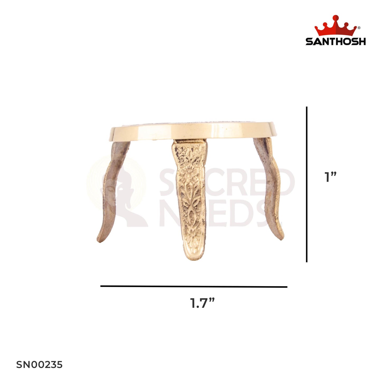 Brass Mukkali – 1 Inch Height | Traditional Brass Stand for Pooja Use, Idols & Decorative Support