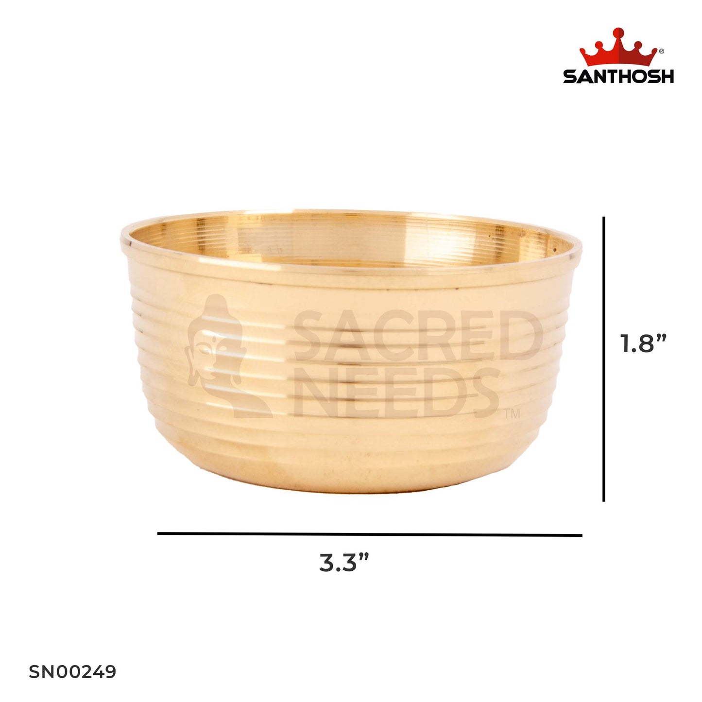 Brass Ring Bowl – 1.8 Inch Height | Small Brass Bowl with Ring Design for Rituals, Gifts & Decorative Use