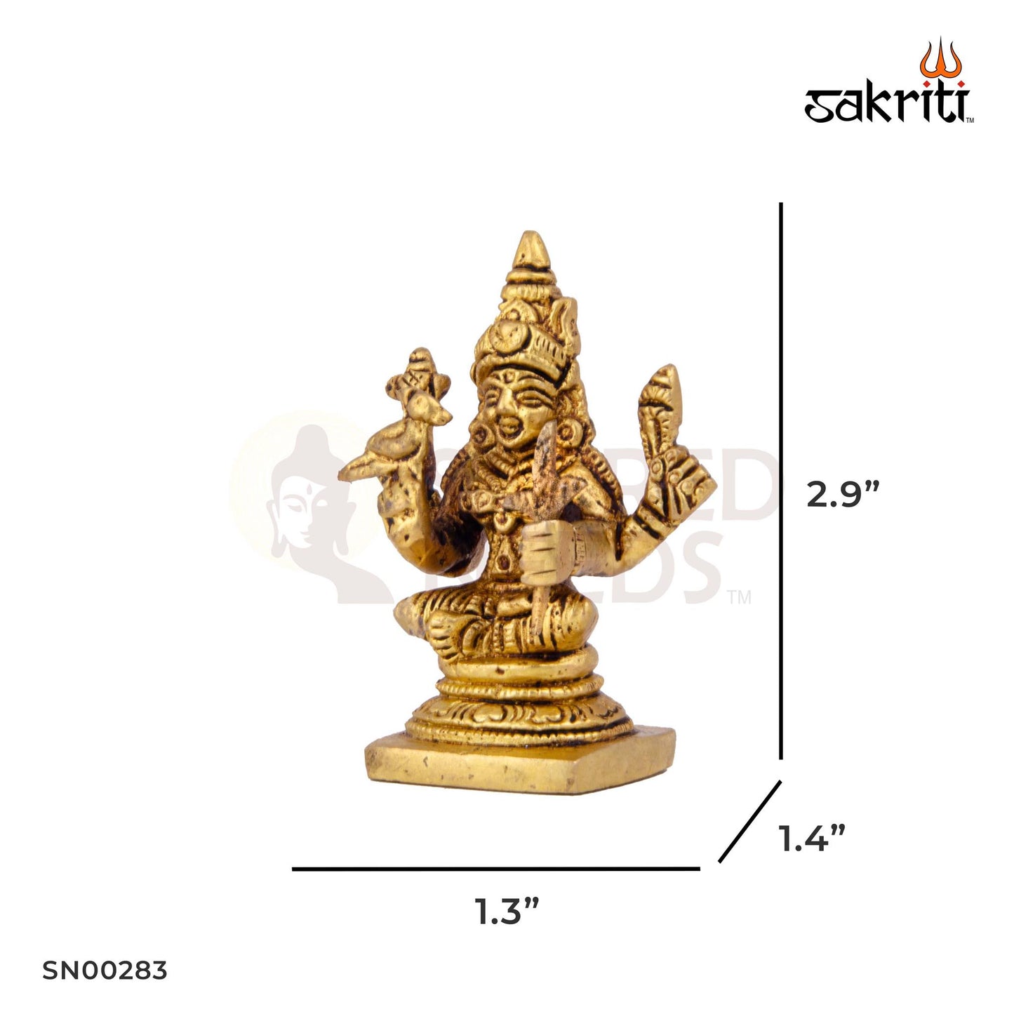 Brass Kamakshi – 2.9 Inch | Miniature Kamakshi Devi Idol for Pooja Room, Golu & Spiritual Gifting