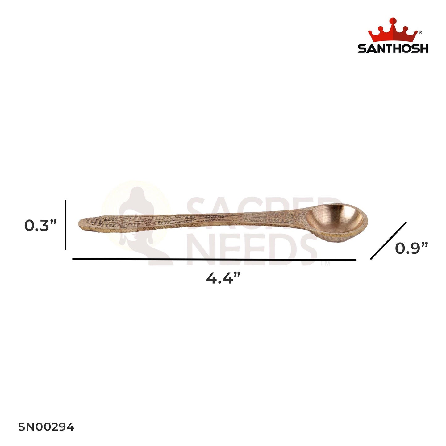 Brass Amboss Udarni – 0.3 Inch | Brass Ritual Spoon (Udharni) for Panchapatra & Pooja Accessories