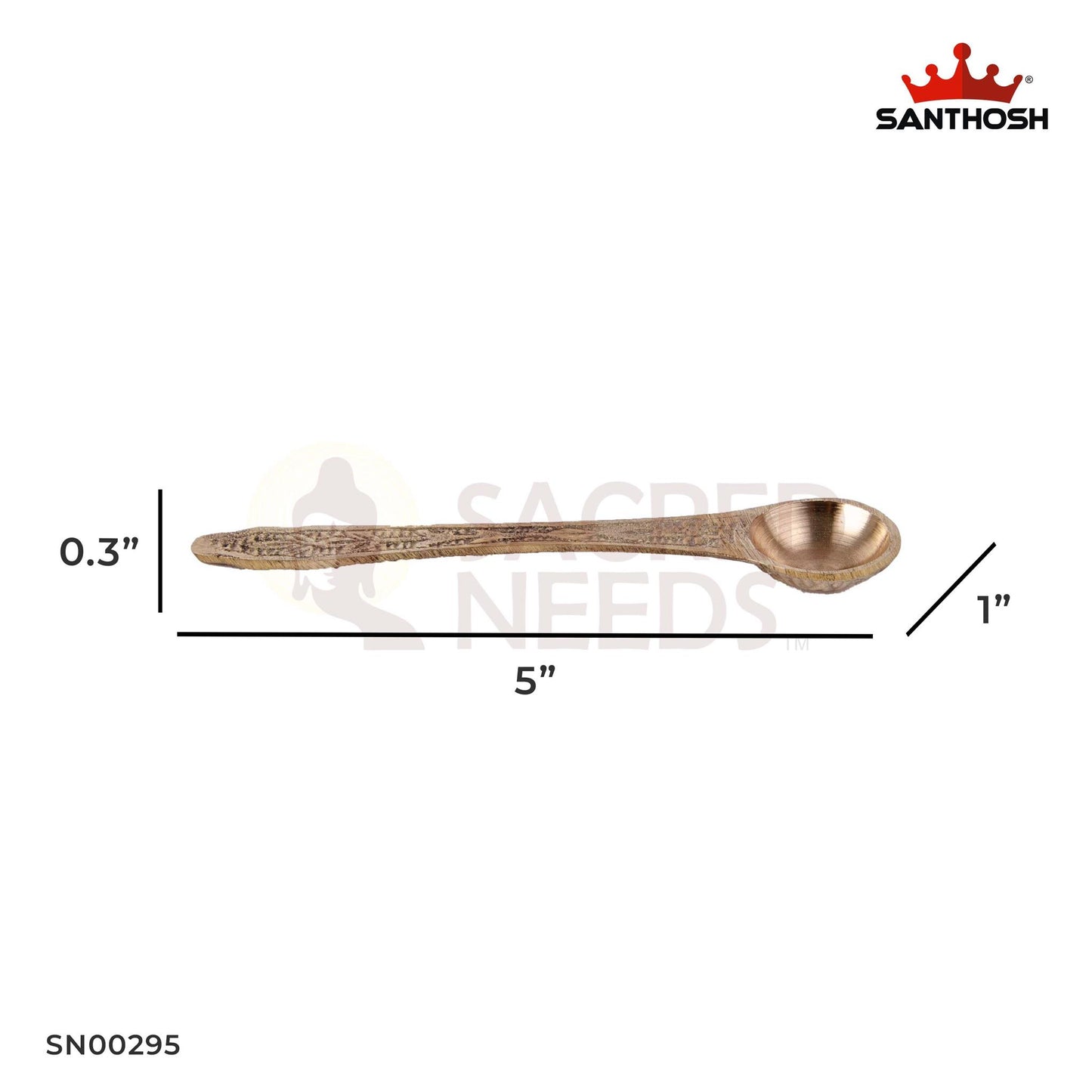 Brass Amboss Udarni – 0.3 Inch | Small Brass Spoon for Pooja Water Offering with Panchapatra Set