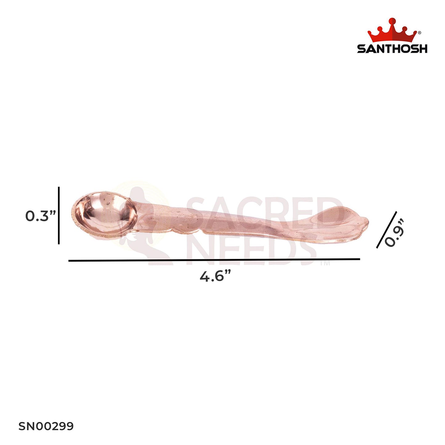 Copper Udarni – 0.3 Inch | Mini Copper Ritual Spoon for Panchapatra & Daily Pooja Use