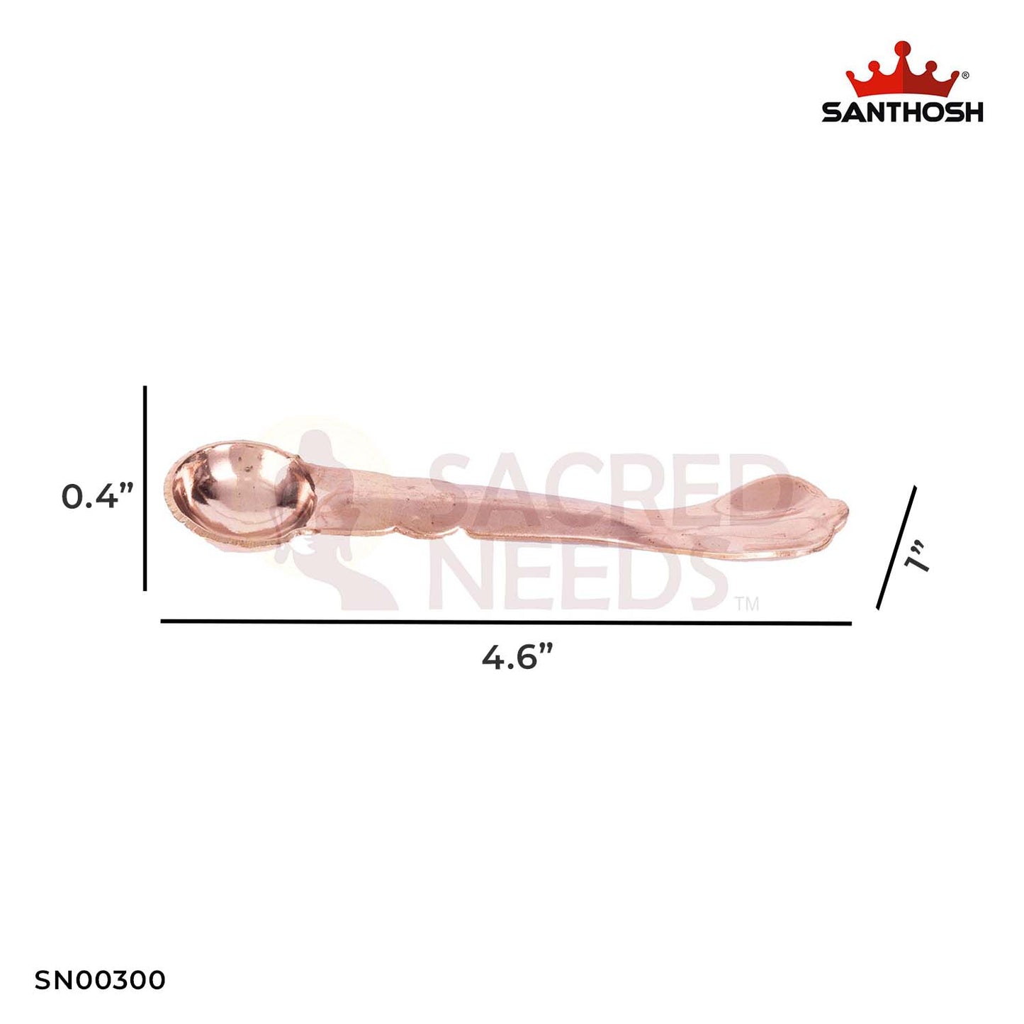 Copper Udarni – 0.4 Inch | Compact Copper Spoon (Udharni) for Holy Water Offering in Hindu Rituals
