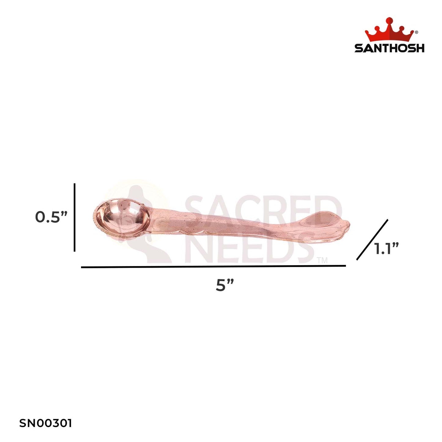 Copper Udarni – 0.5 Inch | Handcrafted Copper Udharni for Kalash & Panchapatra Set