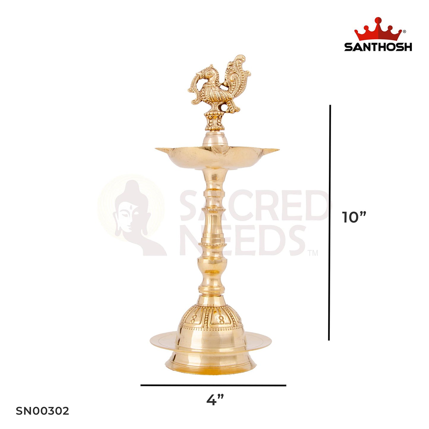 Brass Kansi Annam Vilakku – 10 Inch | Hanging Bird Oil Lamp for Traditional Pooja Room Decor