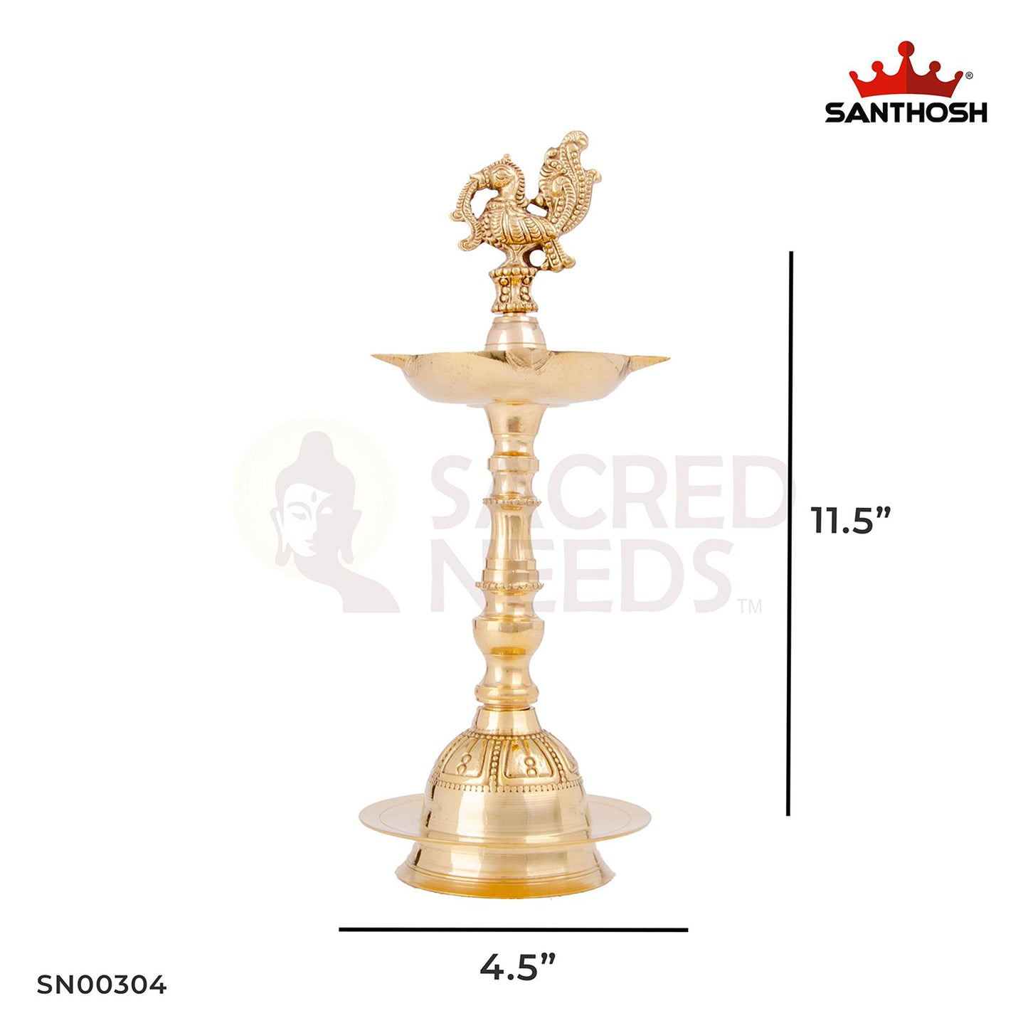 Brass Kansi Annam Vilakku – 11.5 Inch | Ethnic Hanging Brass Diya with Bird Motif for Temple & Festivals