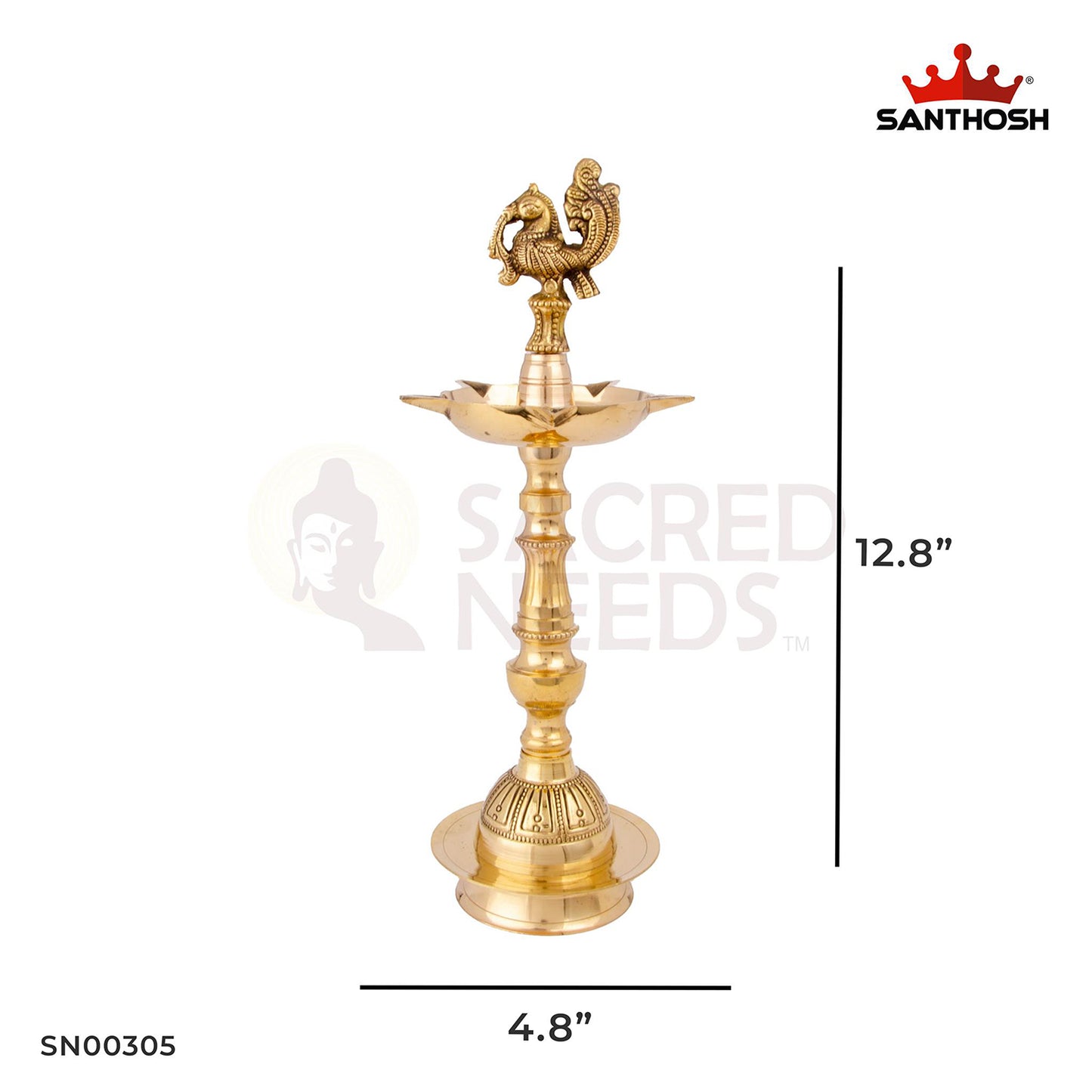 Brass Kansi Annam Vilakku – 12.8 Inch | Long Hanging Annam Vilakku for Spiritual Ambiance