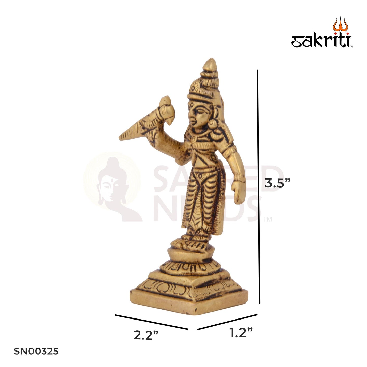 Brass Meenakshi – 3.5 Inch | Goddess Meenakshi Idol for Temple, Navratri & Pooja Mandap