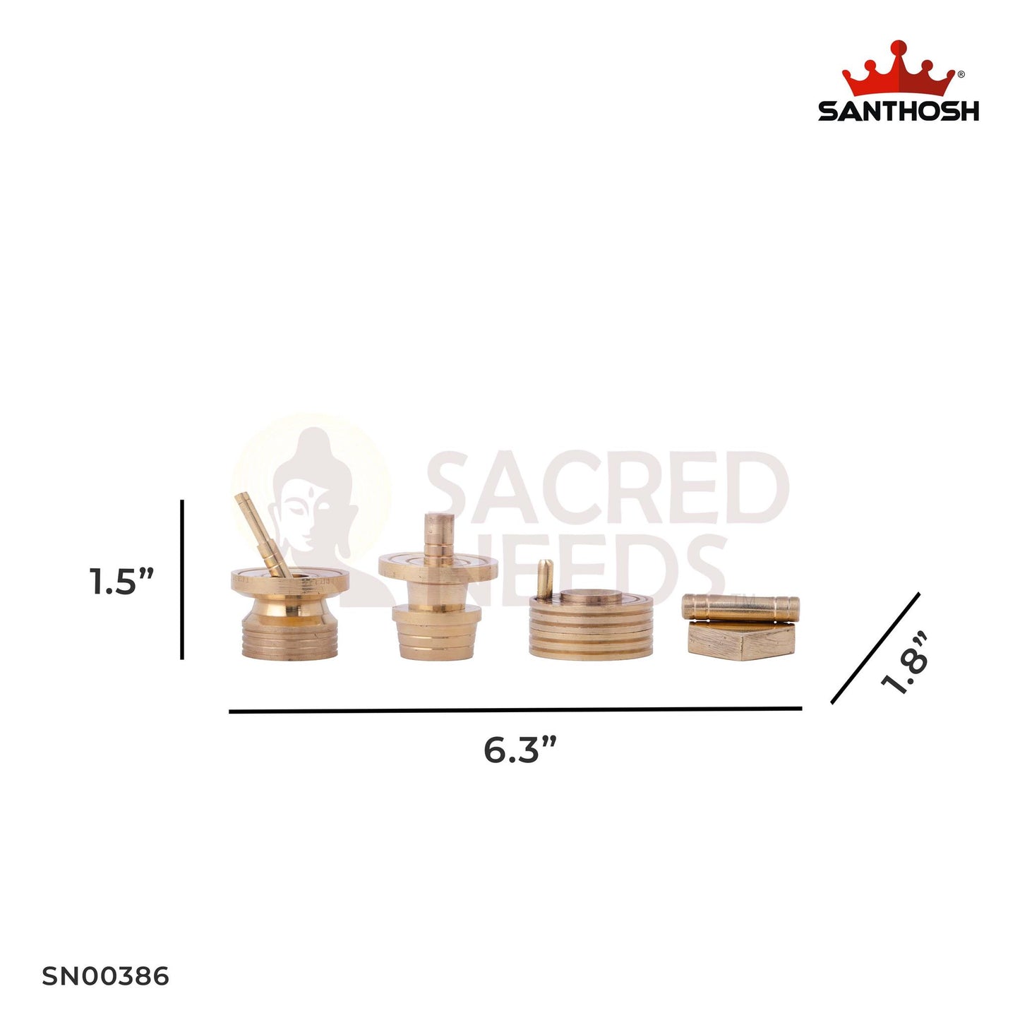 Brass Amikkal Set – Traditional Brass Grinding Set for Pooja & Rituals