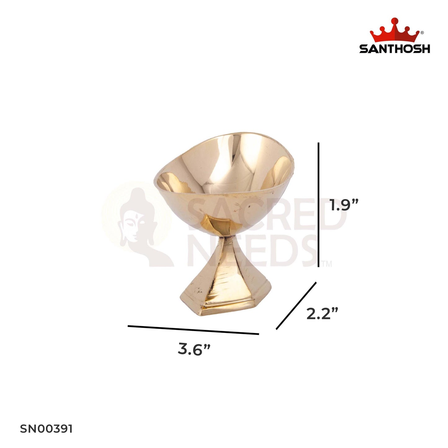 Brass Vibhuti Stand (Boat) – 1.9 Inch Height | Traditional Brass Stand for Vibhuti (Sacred Ash)