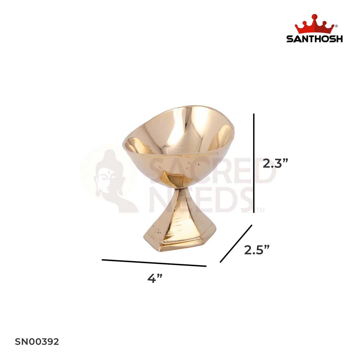 Brass Vibhuti Stand (Boat) – 2.3 Inch Height | Traditional Brass Stand for Vibhuti (Sacred Ash)