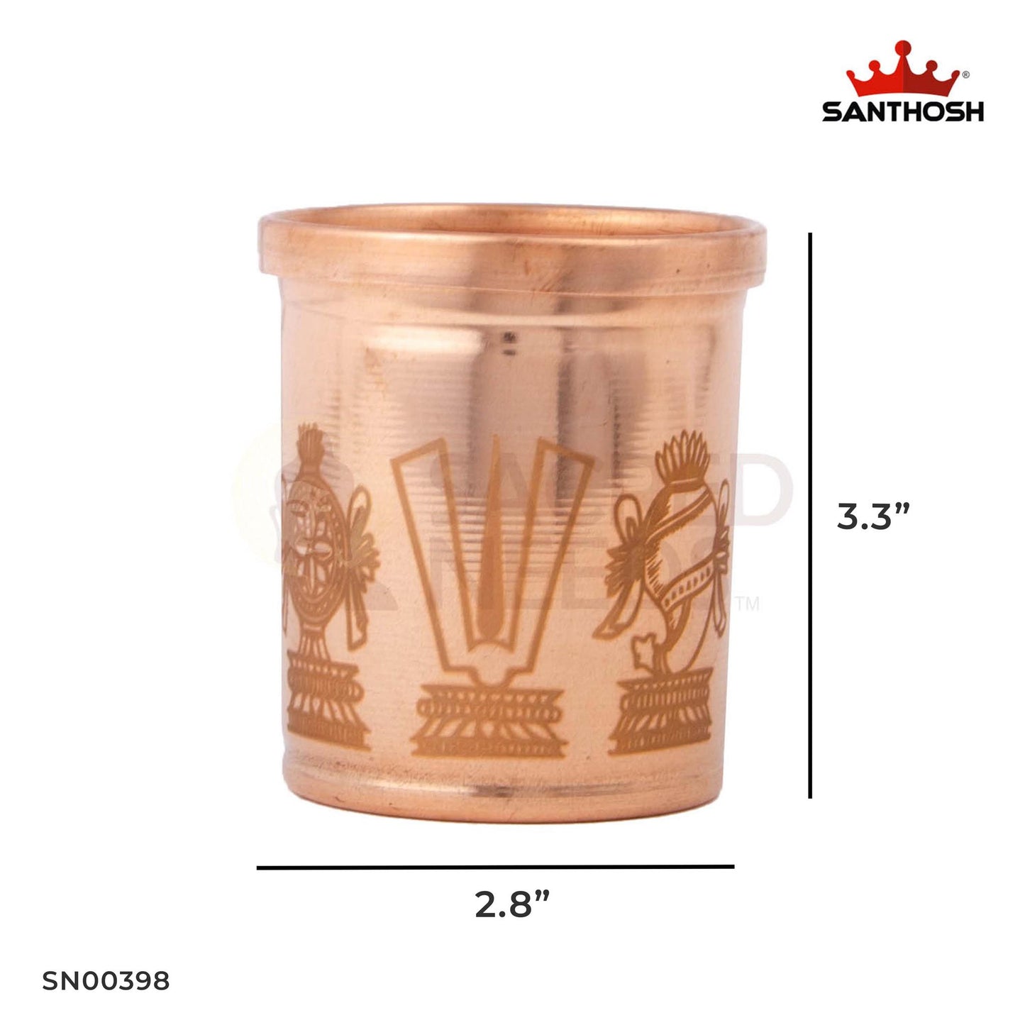 Copper Padi – 3.3 Inch Height | Traditional Copper Taper for Pooja & Temple