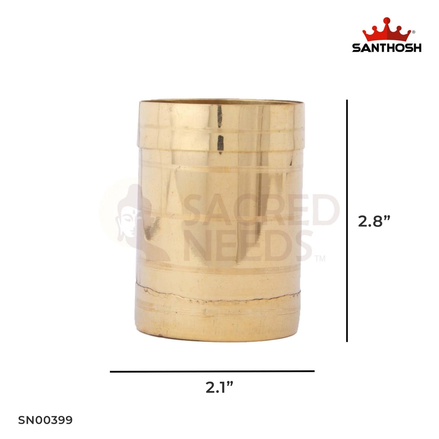 ICC Padi – 2.8 Inch Height | Traditional Brass Taper for Pooja & Temple