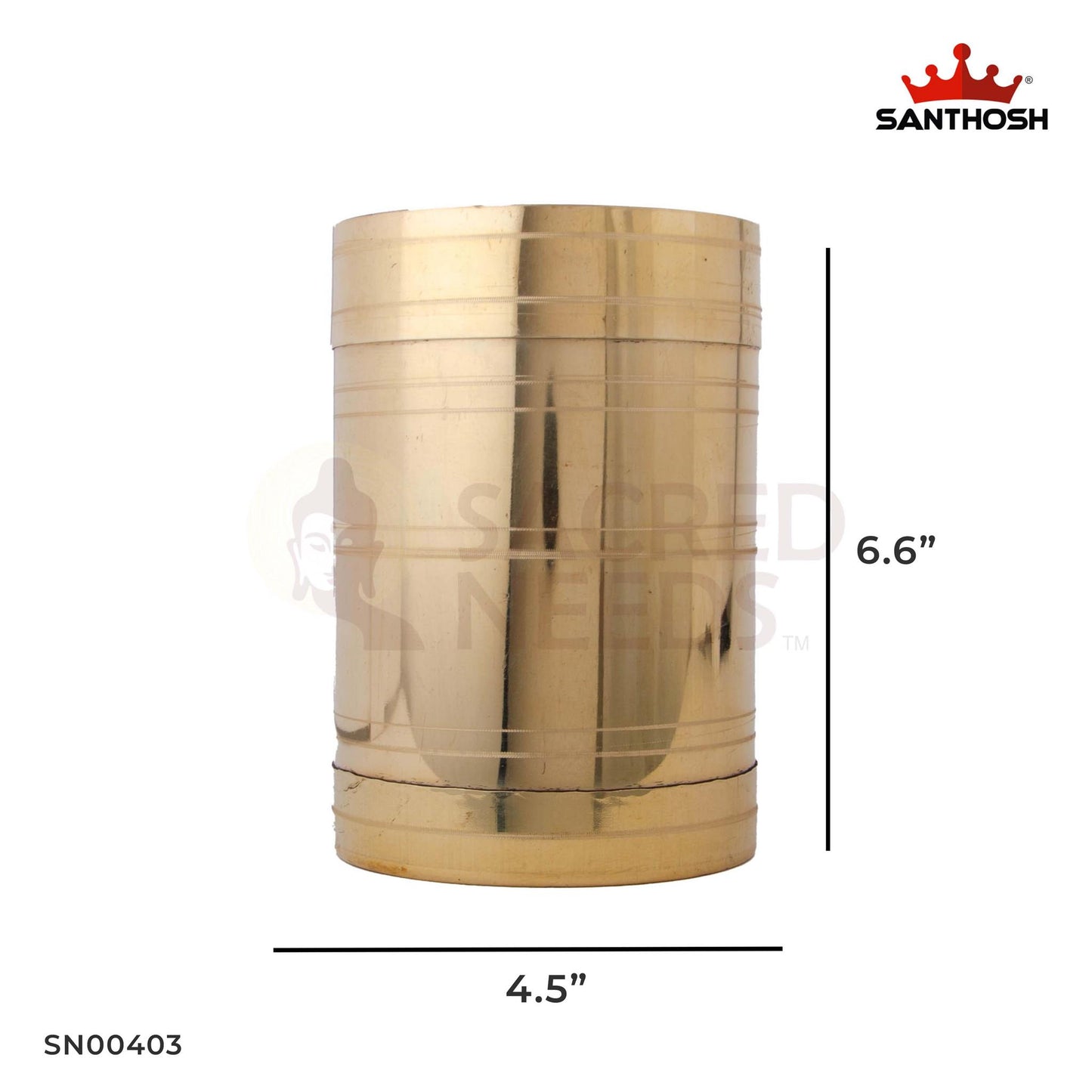 ICC Padi – 6.6 Inch Height | Traditional Brass Taper for Pooja & Temple