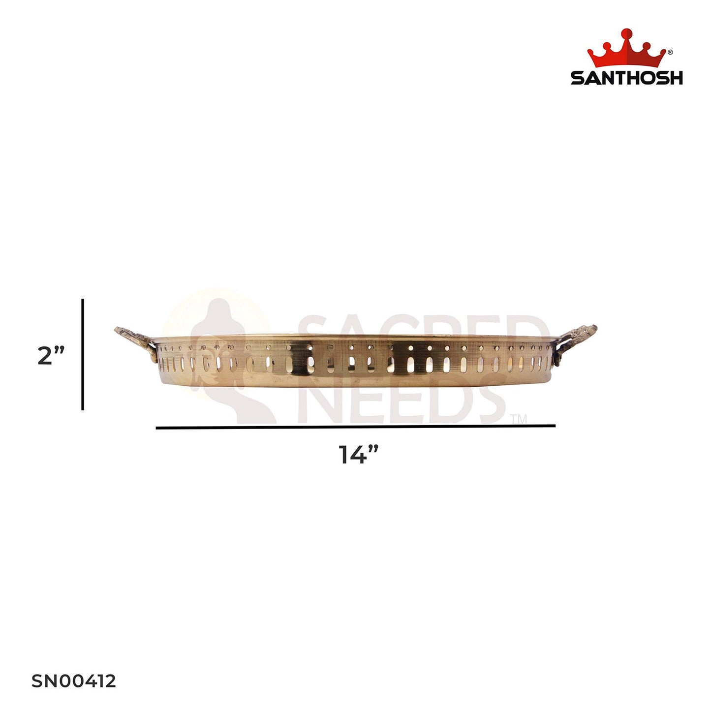 ICC Handle Khumcha – 2 Inch Height | Traditional Brass Khumcha with Handle for Pooja & Rituals