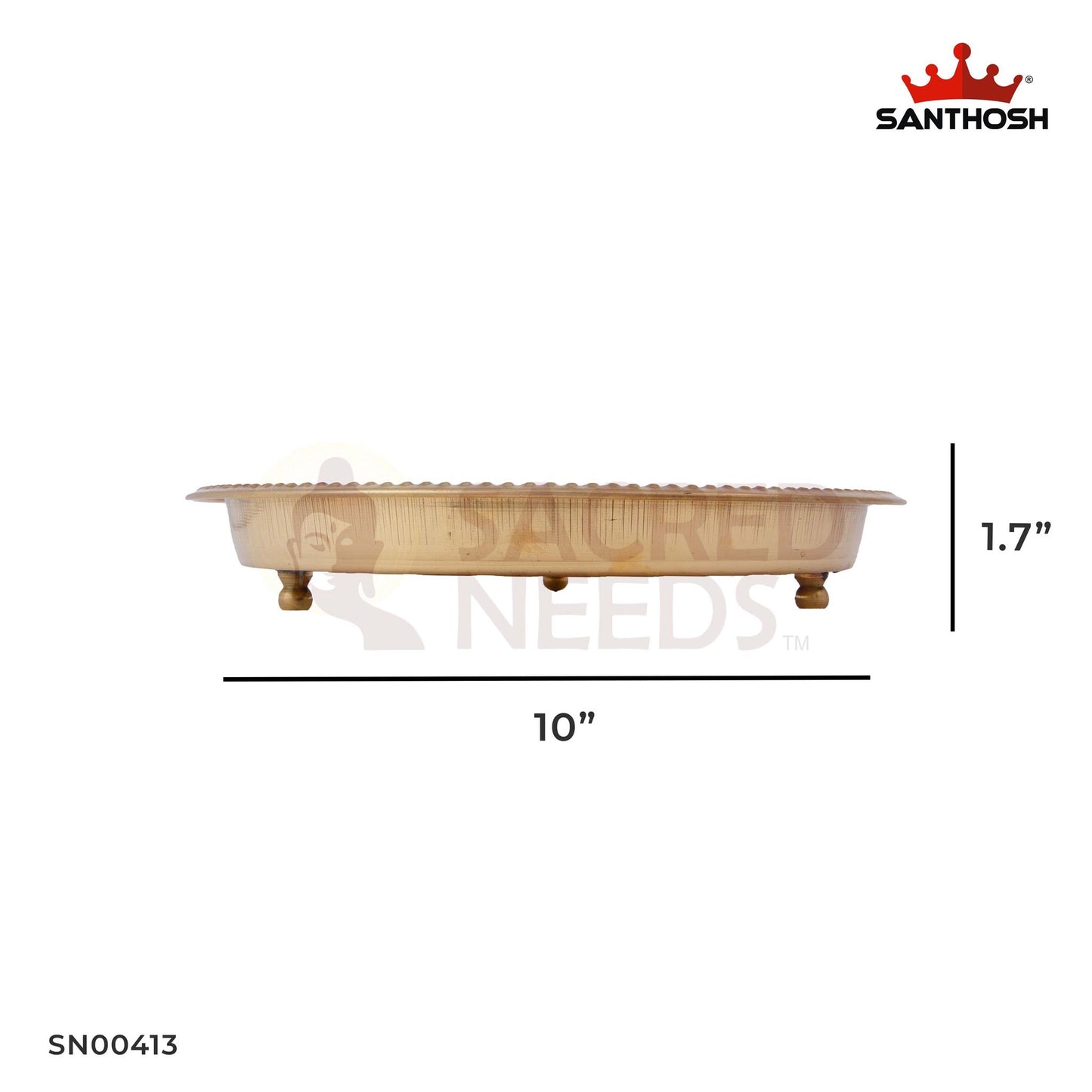 ICC Leg Khumcha – 1.7 Inch Height | Brass Khumcha with Leg Design for Pooja & Rituals