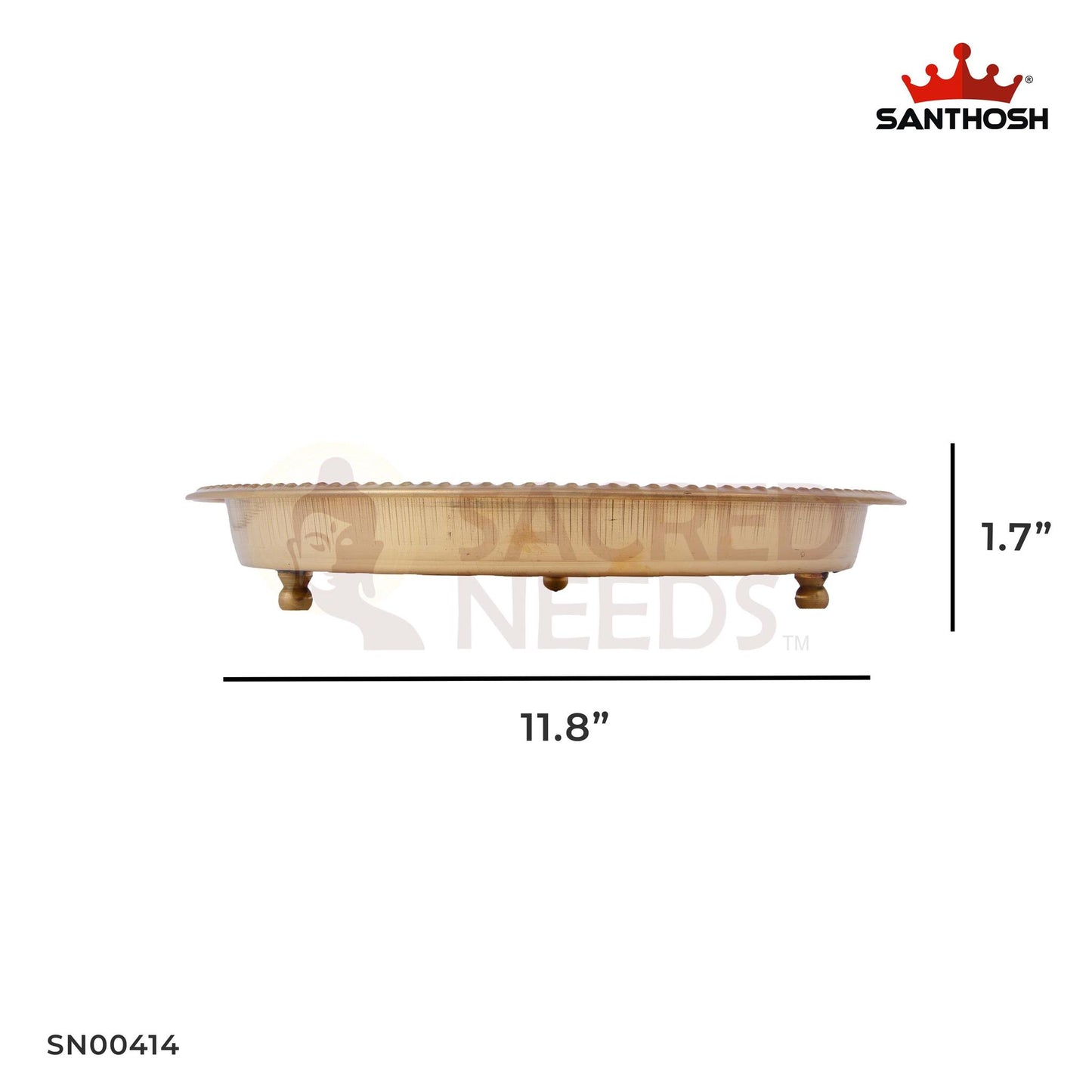 ICC Leg Khumcha – 1.7 Inch Height | Brass Khumcha with Leg Design for Pooja & Rituals
