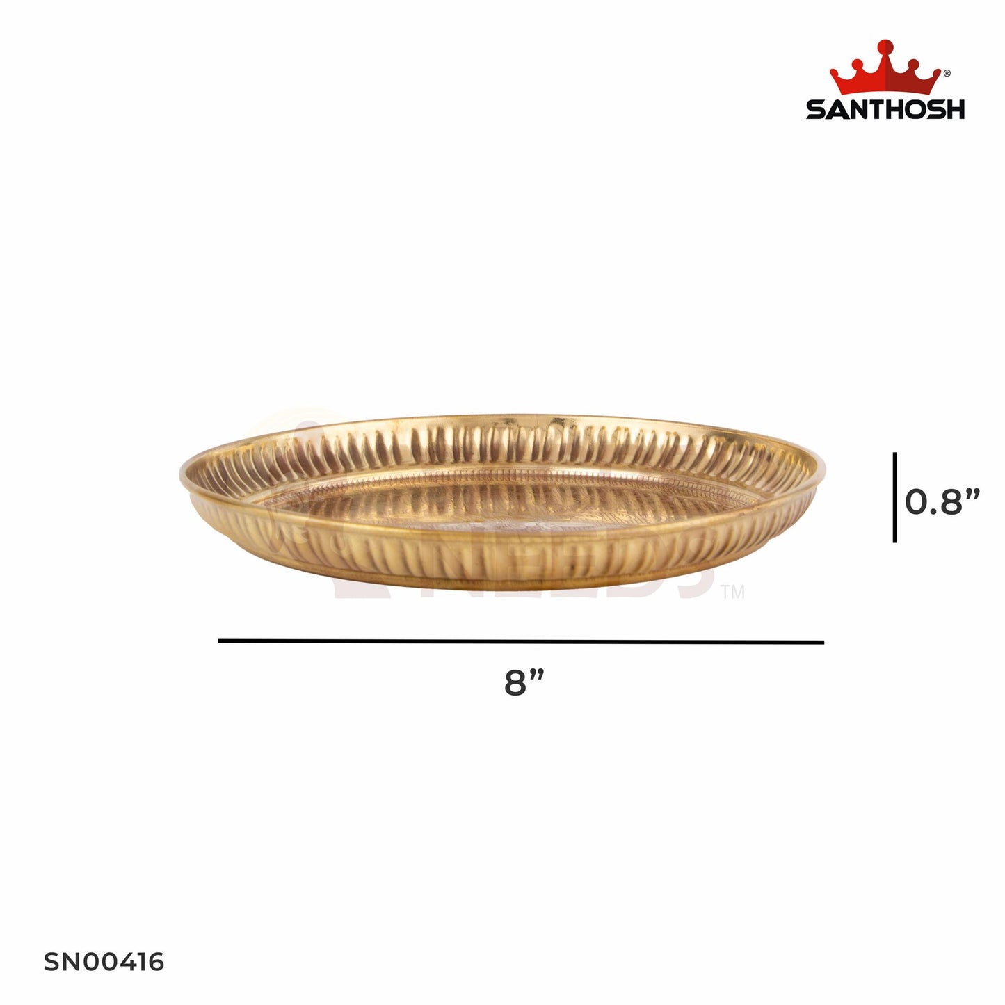 ICC Engraved Plate – 0.8 Inch Diameter | Decorative Brass Engraved Plate for Pooja & Rituals