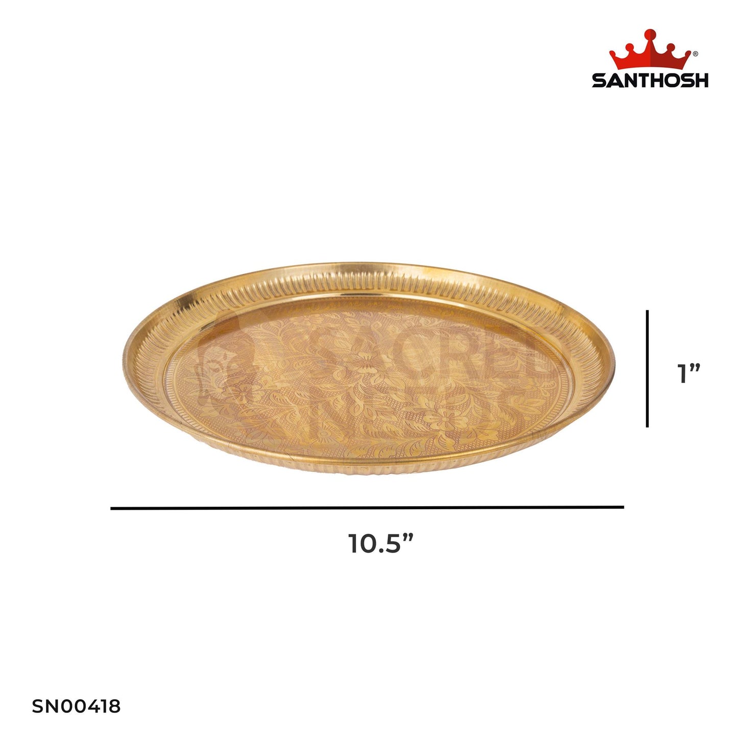 ICC Engraved Plate – 1 Inch Diameter | Decorative Brass Engraved Plate for Pooja & Rituals