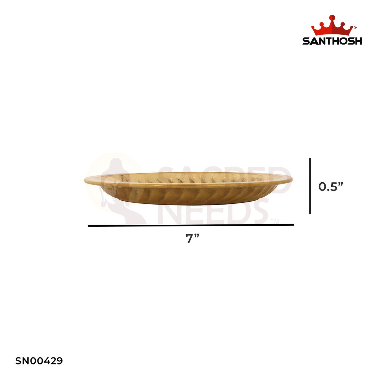Ring Plate – 0.5 Inch Height | Brass Ring Plate for Pooja & Rituals