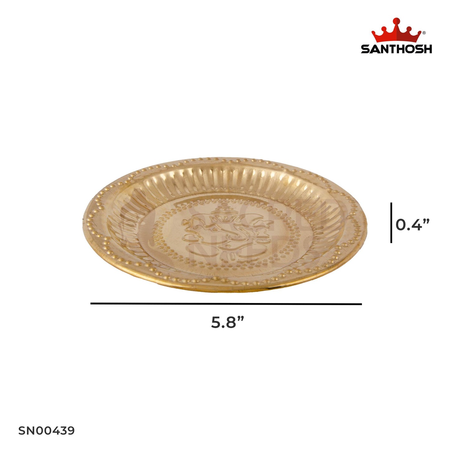 ICC 30G Nagas Plate – 0.4 Inch Height | Small Decorative Brass Plate for Pooja, Offerings & Temple Use