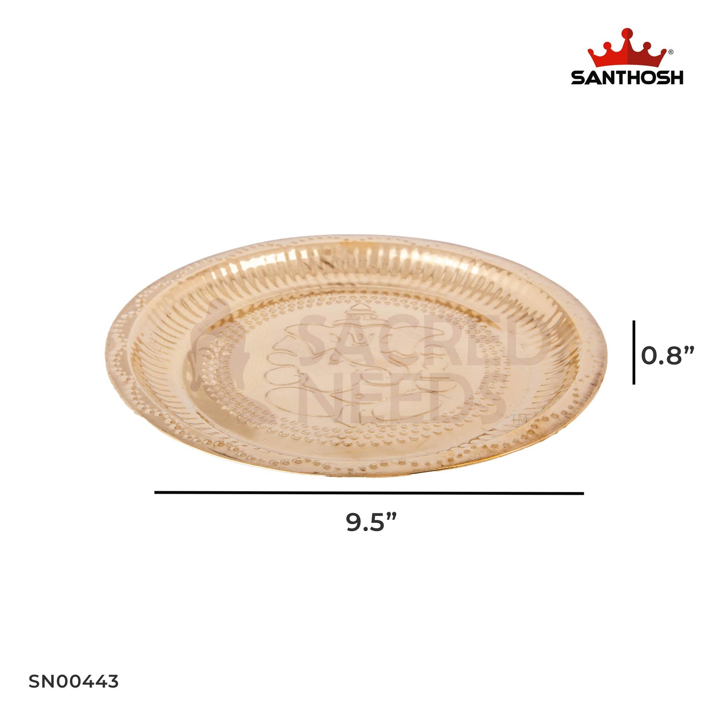 ICC 30G Nagas Plate – 0.8 Inch Height | Brass Pooja Plate for Festivals, Daily Prayer & Temple Use