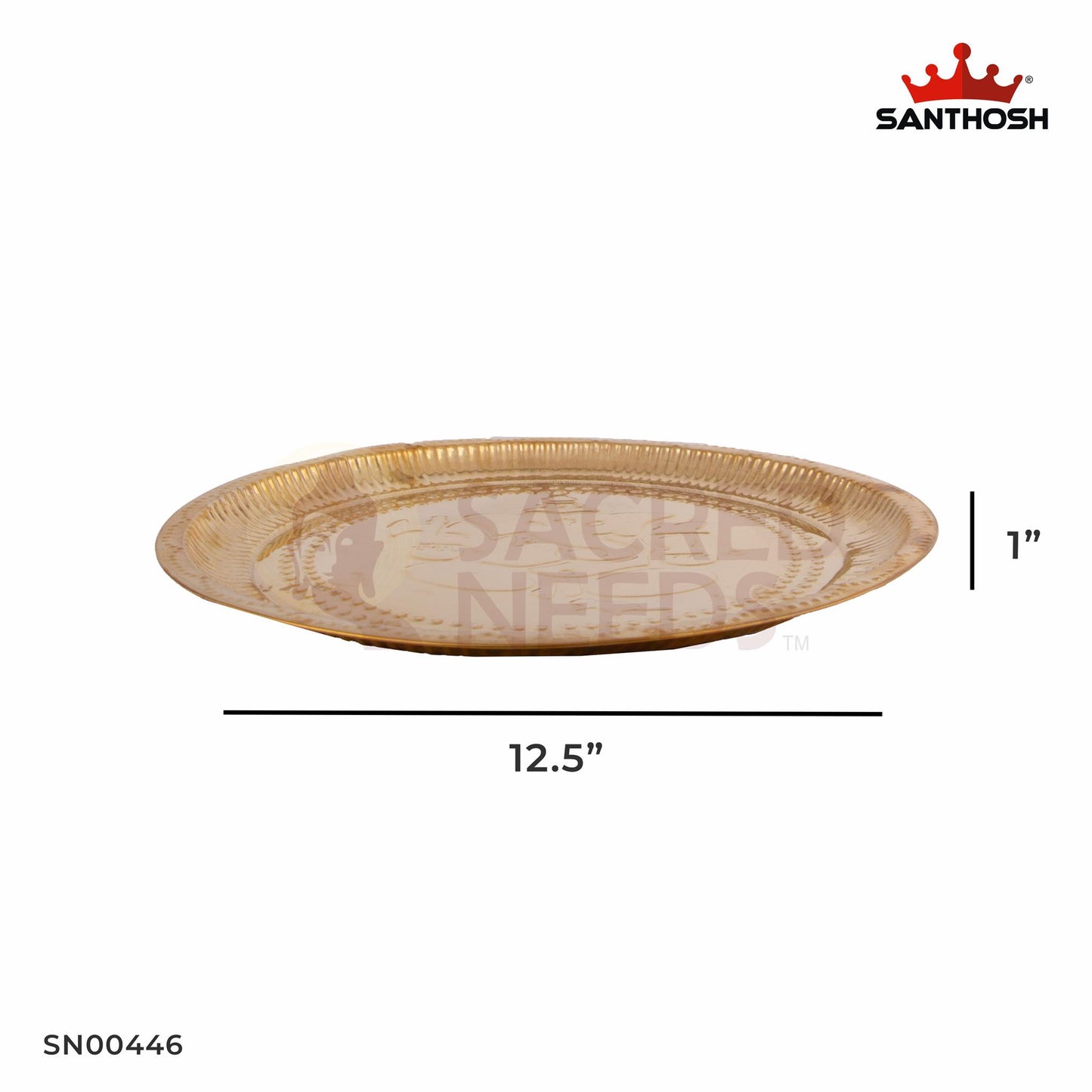 ICC 30G Nagas Plate – 1 Inch Height | Traditional Brass Plate for Pooja Setup, Offerings & Daily Use