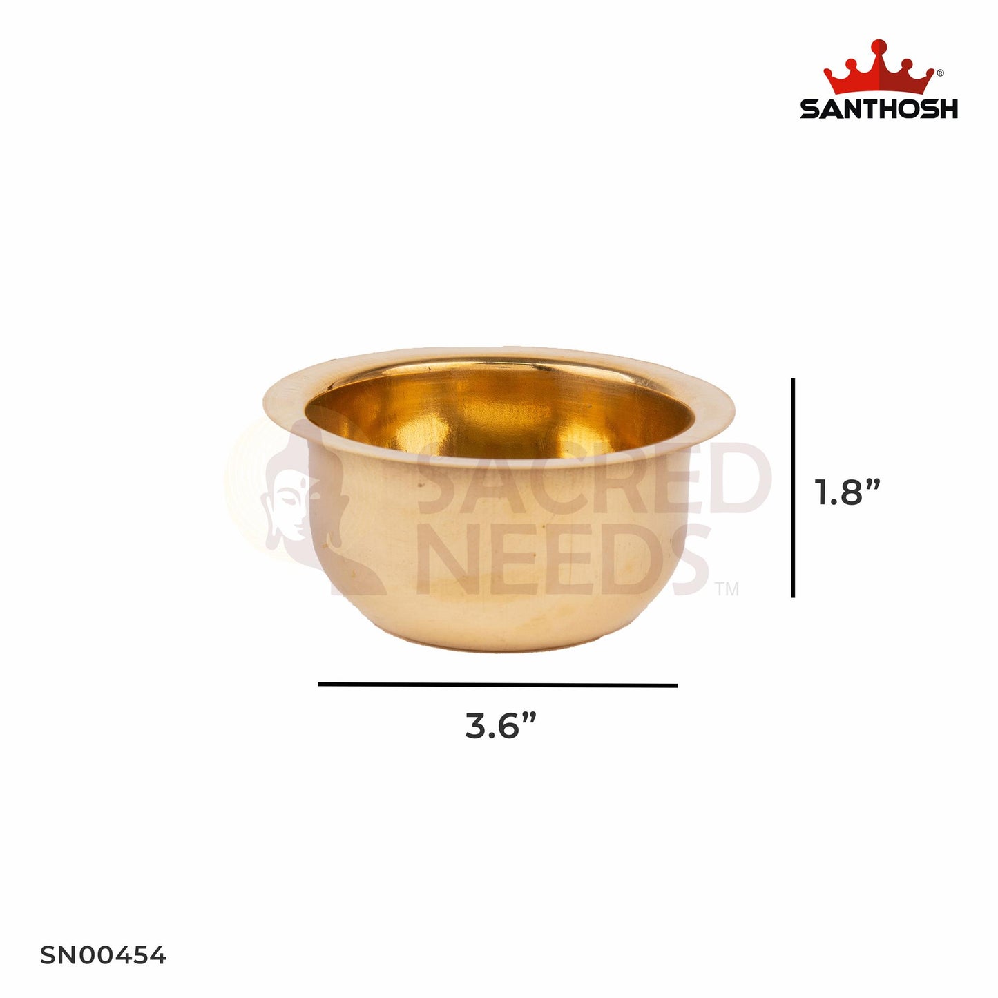 ICC Poona Cup – 1.8 Inch Height | Mini Brass Cup for Mandir Use, Panchpatra & Pooja Rituals