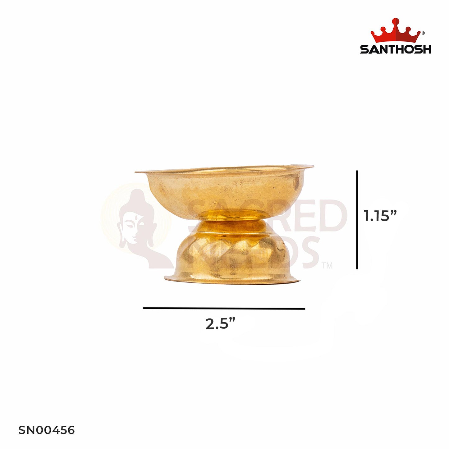 ICC Padam Agal – 1.15 Inch Height | Compact Brass Agal Deepam for Pooja & Spiritual Lighting
