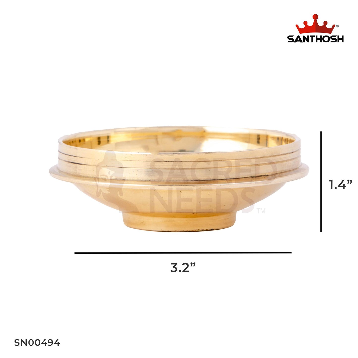Brass Prasadam Urli – 3.2 Inch length | Small Brass Bowl for Pooja Prasadam, Décor & Temple Use