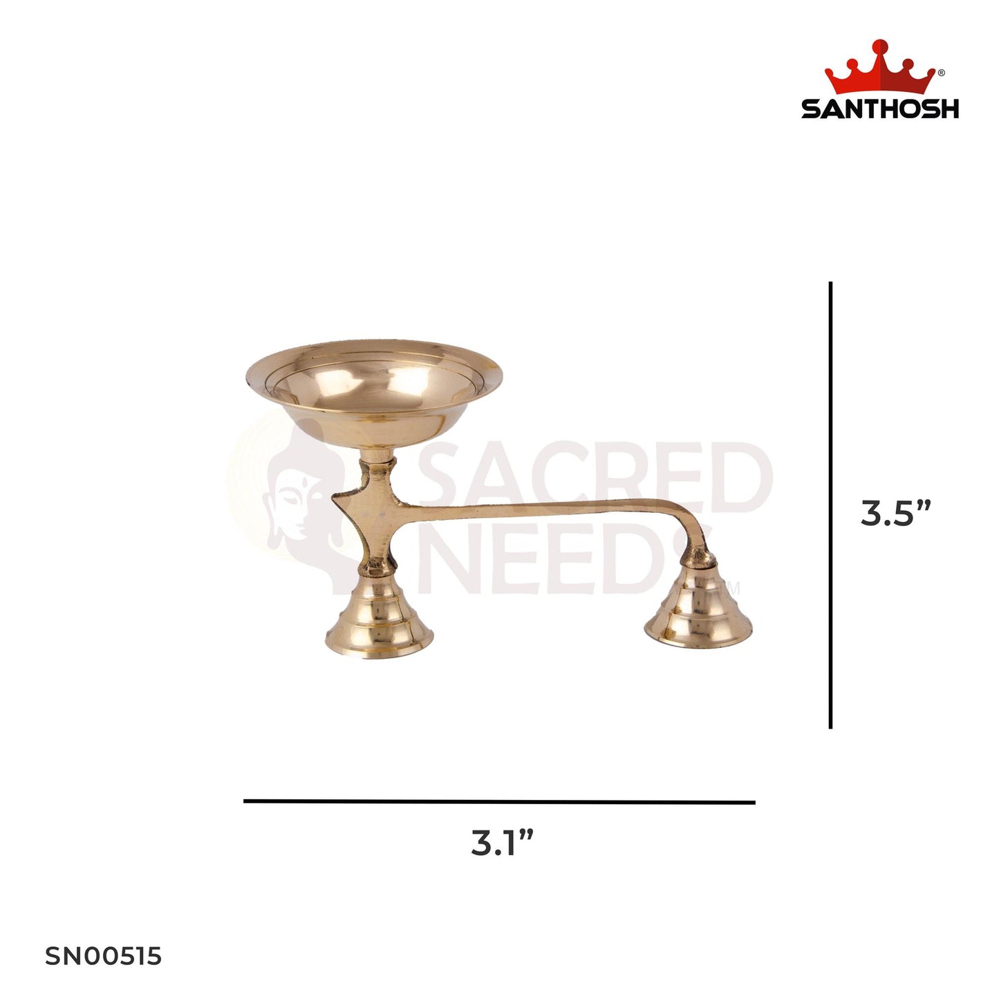 Brass Dhoopkal – 3.5 Inch Height | Handcrafted Brass Dhoop Burner for Spiritual Use & Pooja Essentials