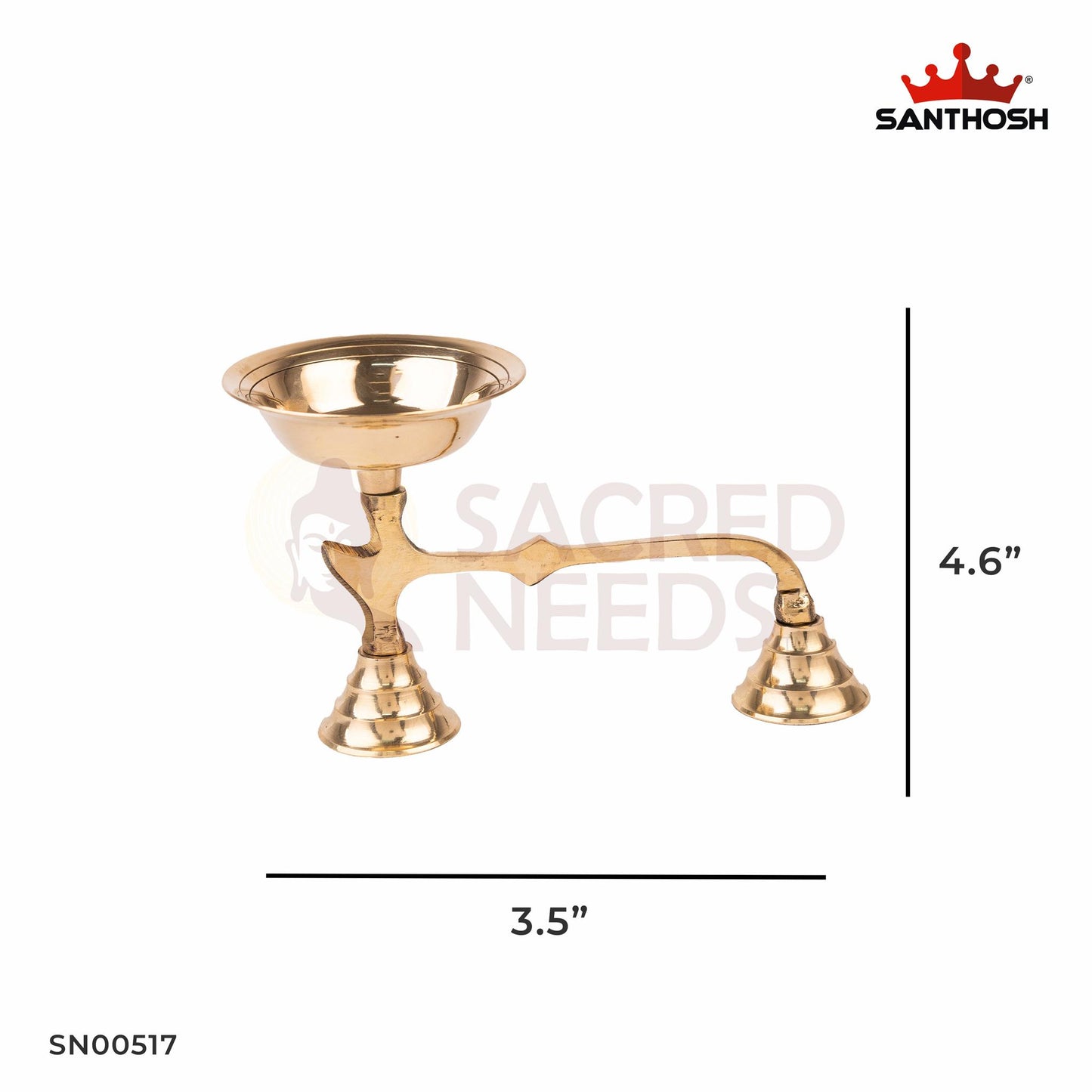 Brass Dhoopkal – 4.6 Inch Height | Brass Incense Stand with Lid for Aroma Therapy & Ritual Use