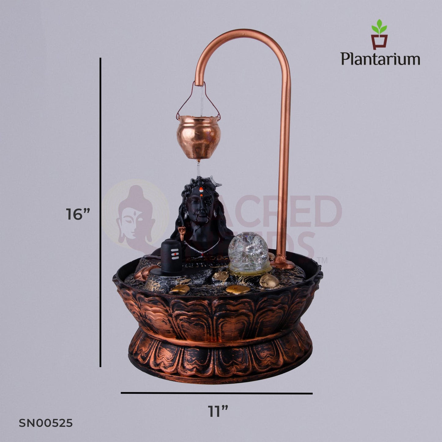 Poly Resin Adiyogi Fountain – 16 Inch Height | Mystical Adiyogi Fountain for Wellness, Meditation & Decor