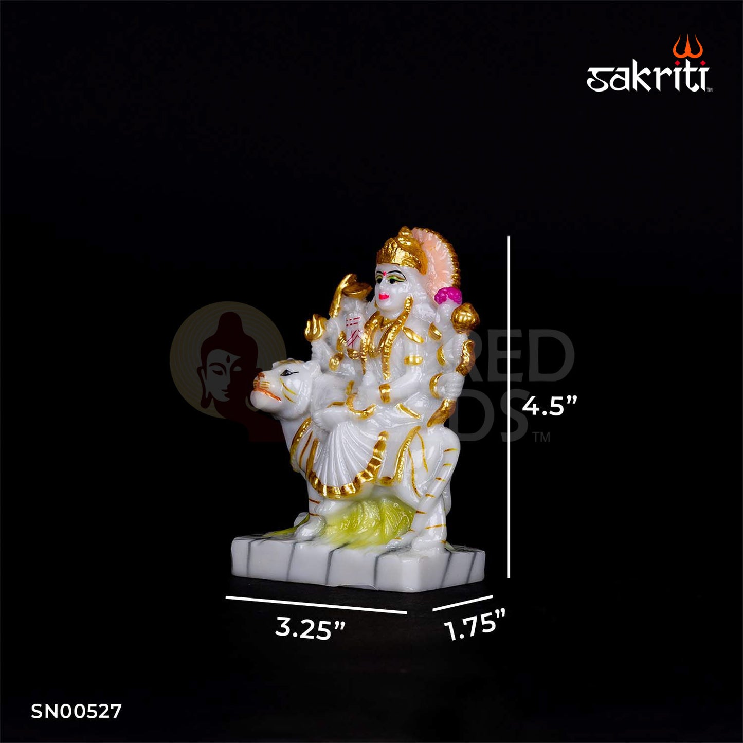 Durga Idol in Marble Dust – 4.5 Inch Height | Divine Maa Durga Murti for Pooja Room, Navratri Decor & Gifting