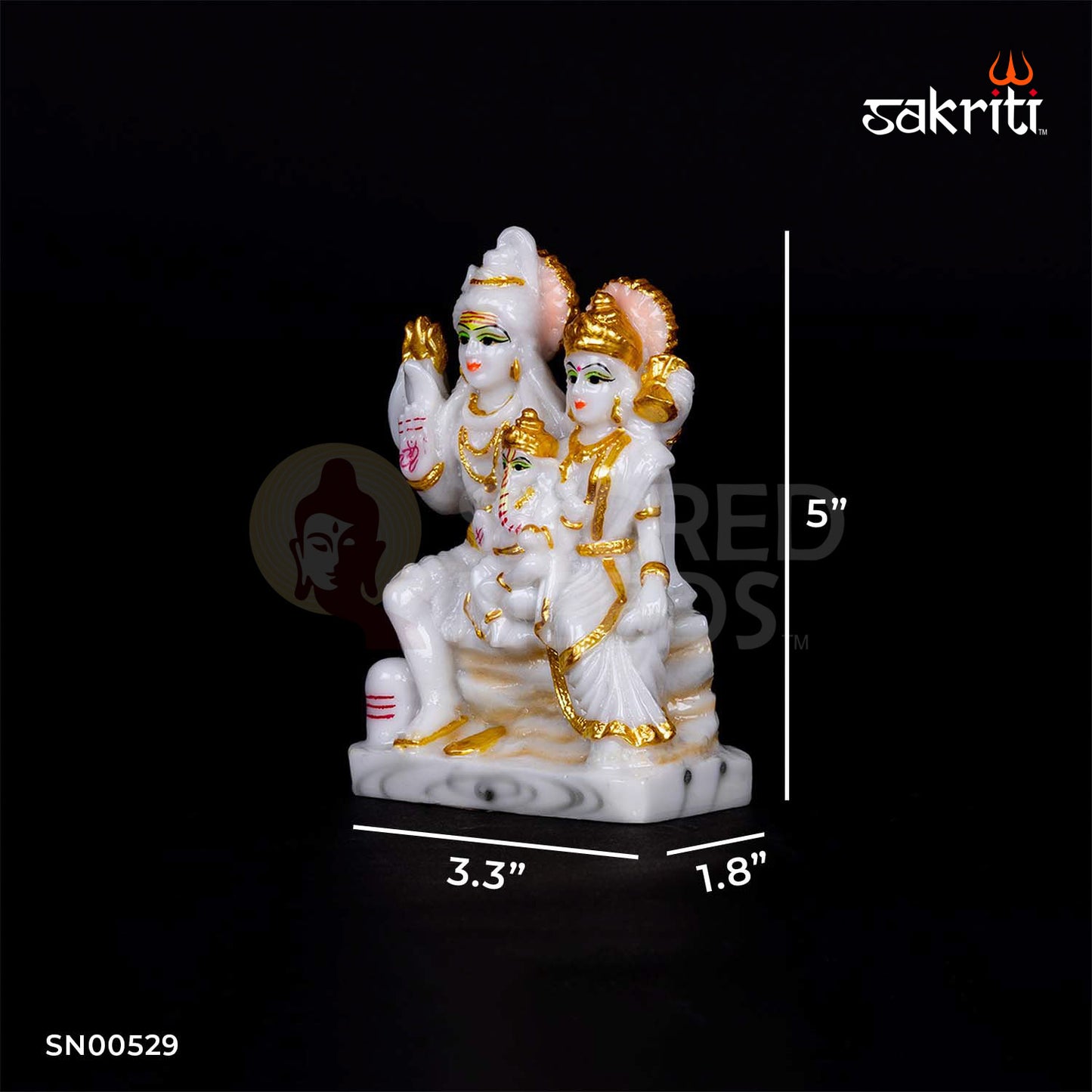 Shivan Family Idol in Marble Dust – 5 Inch Height | Shiv Parvati Ganesha Murti for Temple, Home Mandir & Gifting