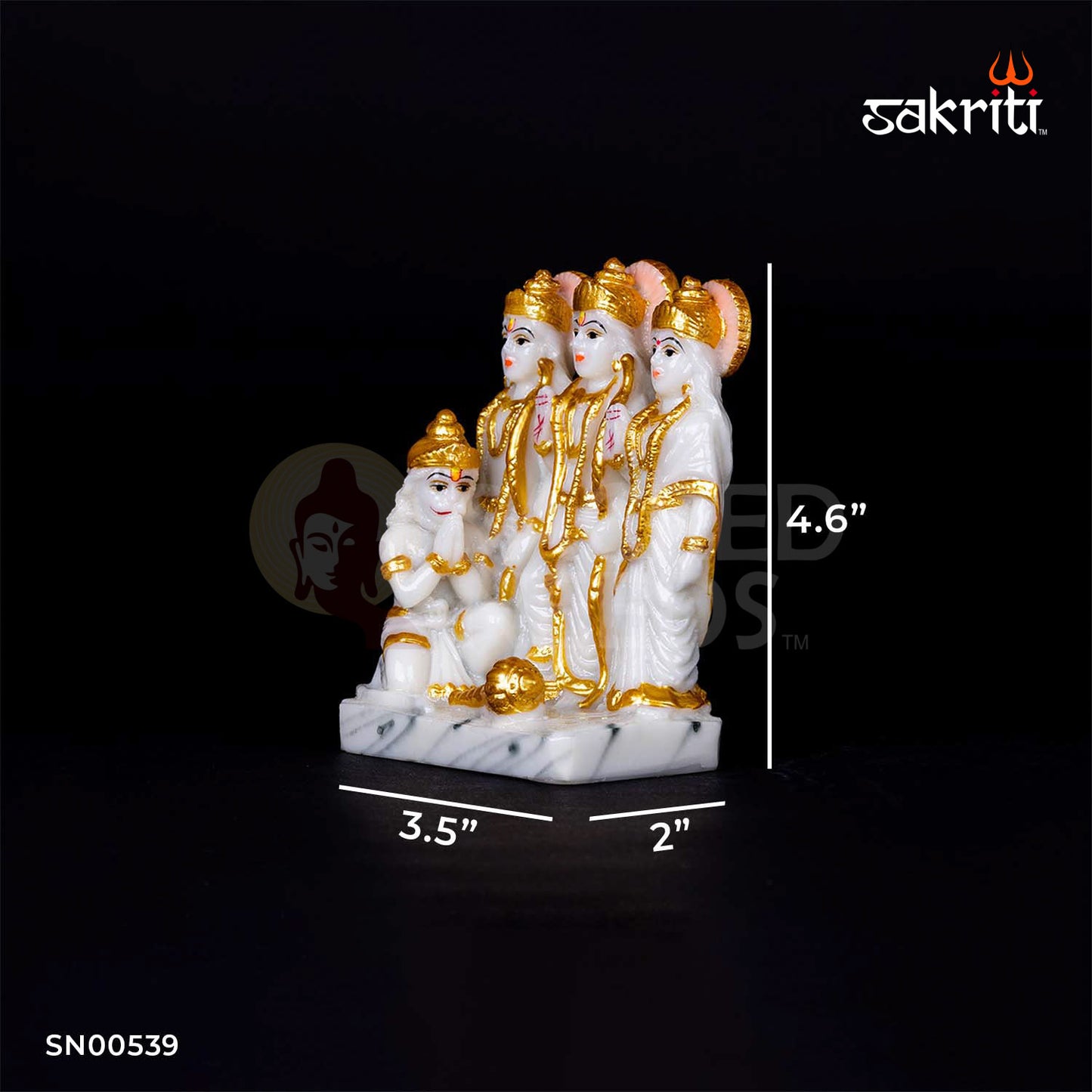 Ram Darbar Idol in Marble Dust – 4.6 Inch Height | Compact Shri Ram Sita Darbar Statue for Mandir & Devotion