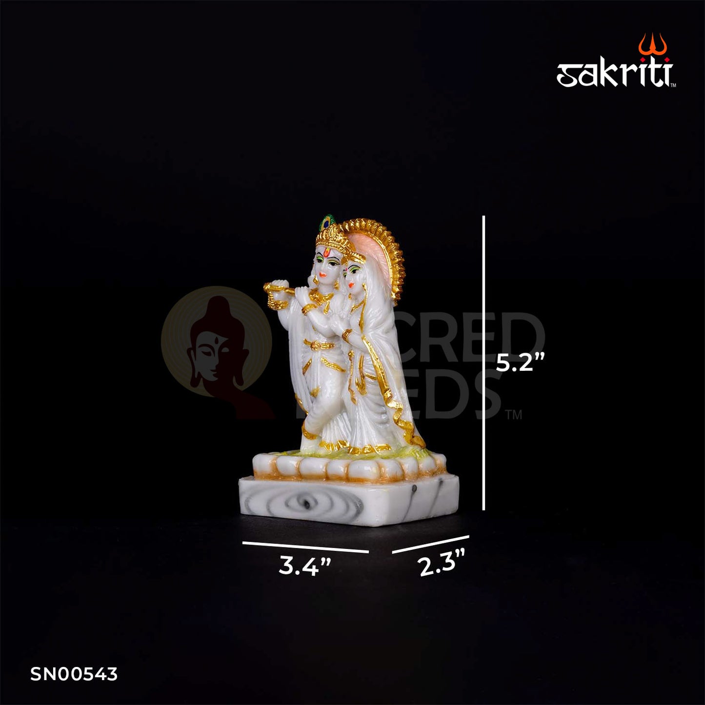 Radha Krishna Idol in Marble Dust – 5.2 Inch Height | Spiritual Couple Murti for Mandir, Decor & Anniversary Gift