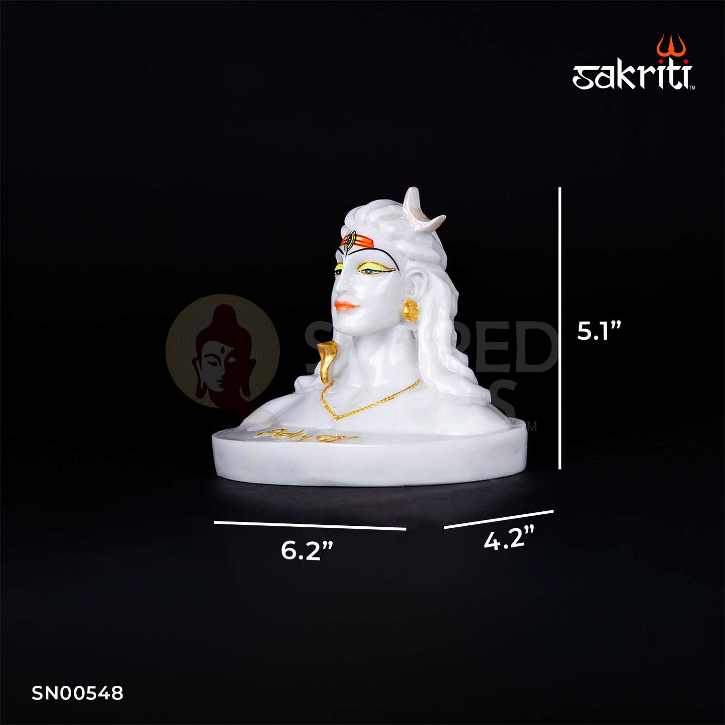 Adiyogi Idol in Marble Dust – 5.1 Inch Height | Powerful Shiva Yogic Form for Meditation & Spiritual Corner