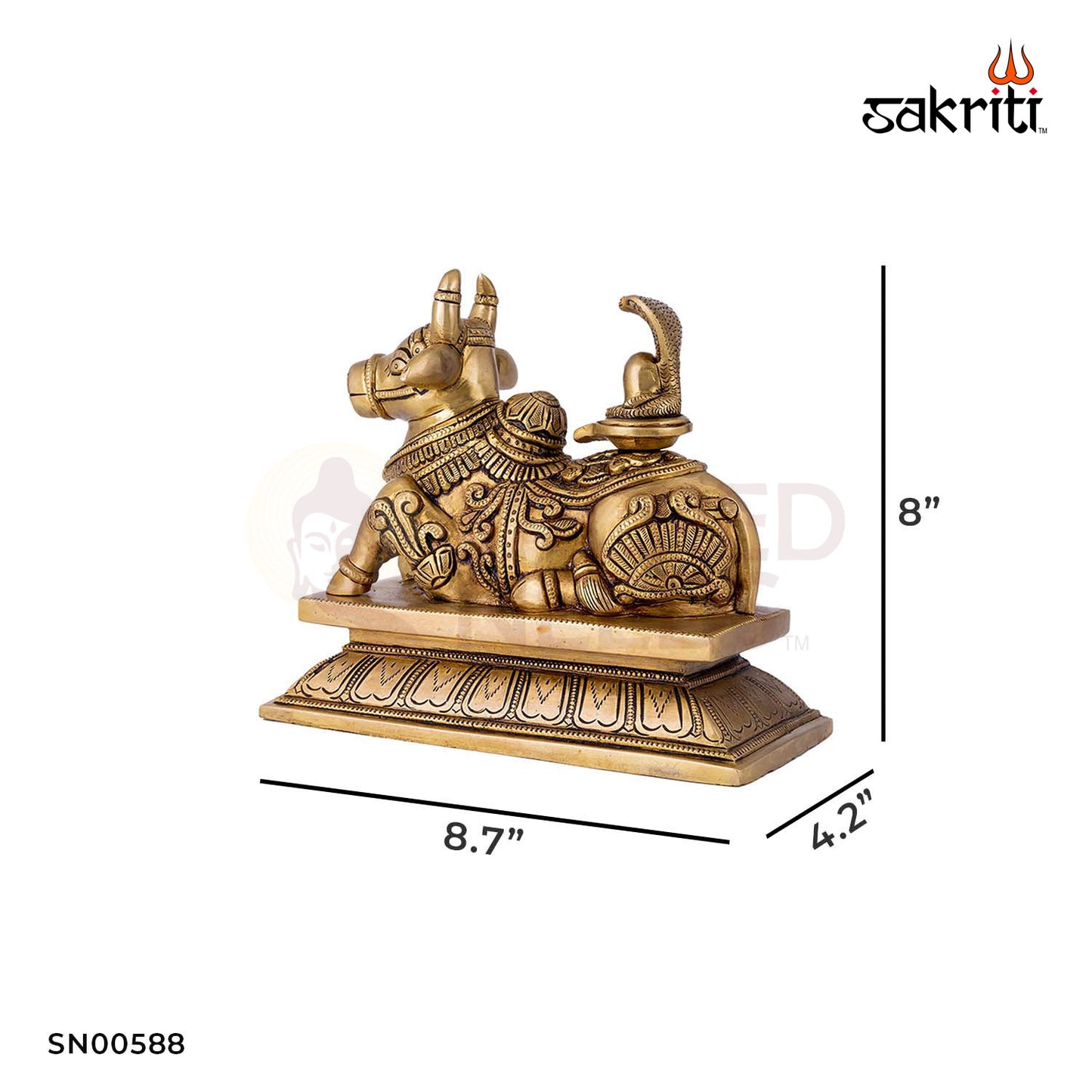 Brass Nandhi Shiva Lingam – 8 Inch Height | Sacred Nandi with Lingam for Lord Shiva Devotees & Temple Setups