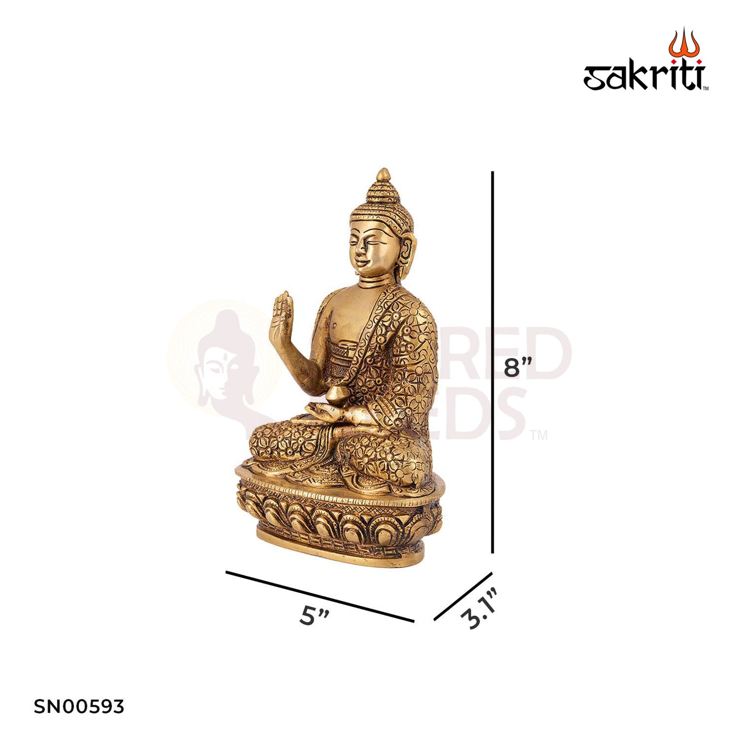 Brass Buddha – 8 Inch Height | Meditating Buddha Statue for Peace, Zen Spaces, Home or Office Decor