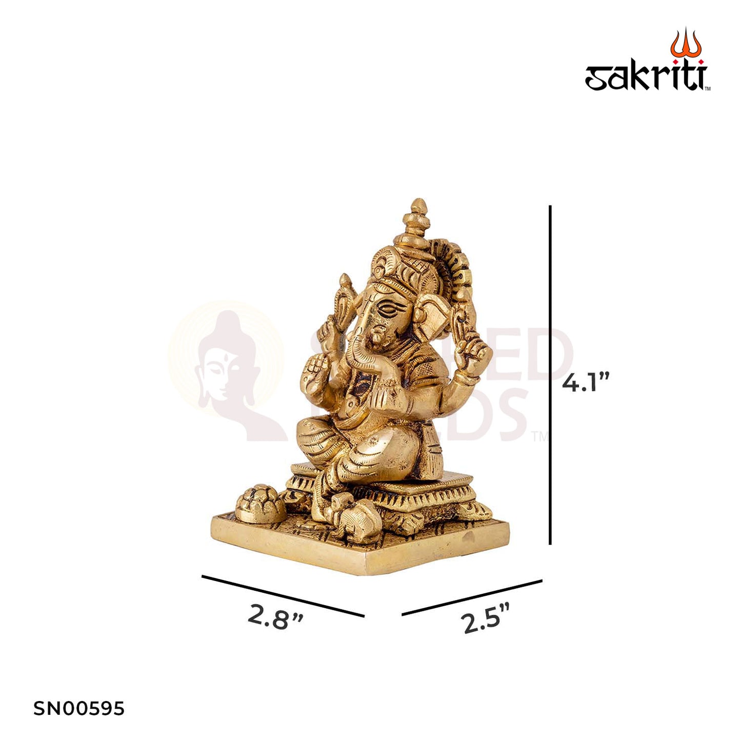 Brass Ganesha – 4.1 Inch Height | Remover of Obstacles Idol for Daily Pooja, Festivals & Home Altar