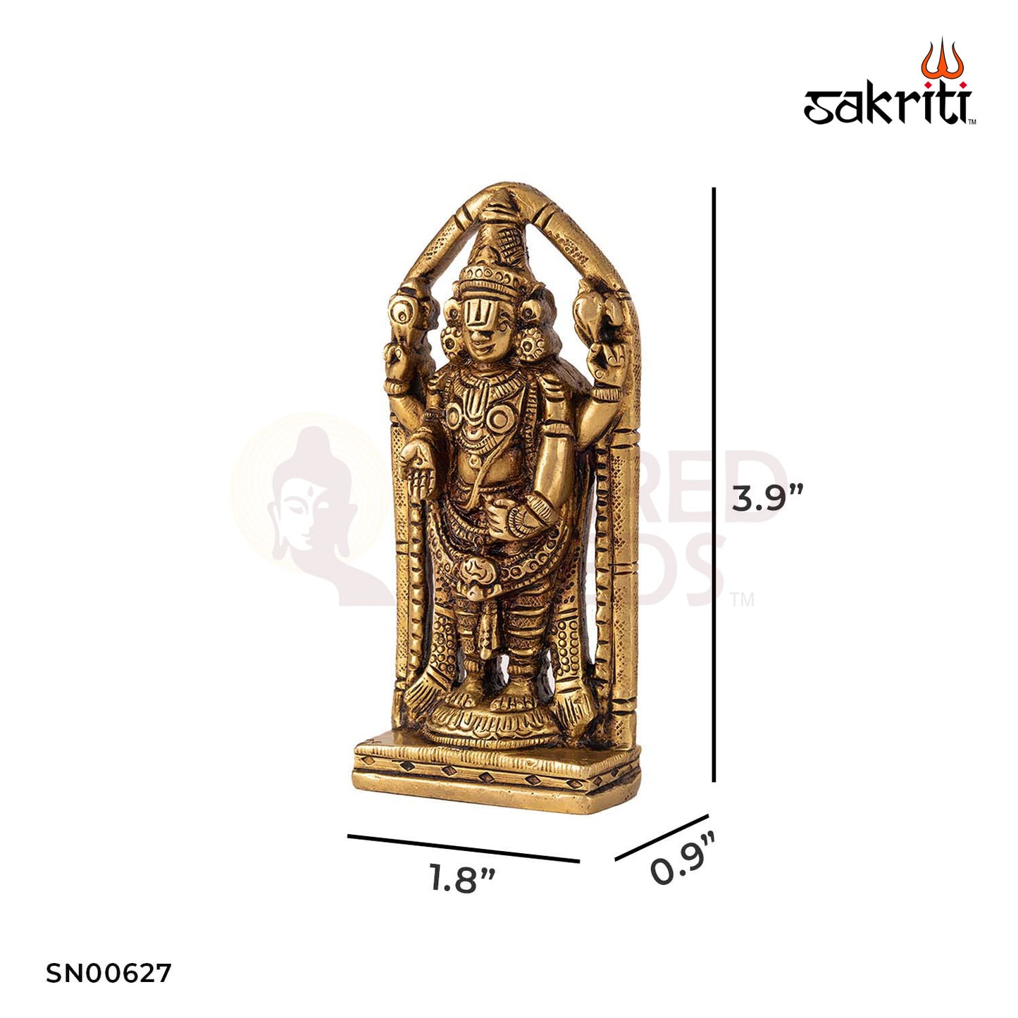 Brass Balaji – 3.9 Inch Height | Tirupati Venkateshwara Idol for Devotion, Daily Worship & Home Altar