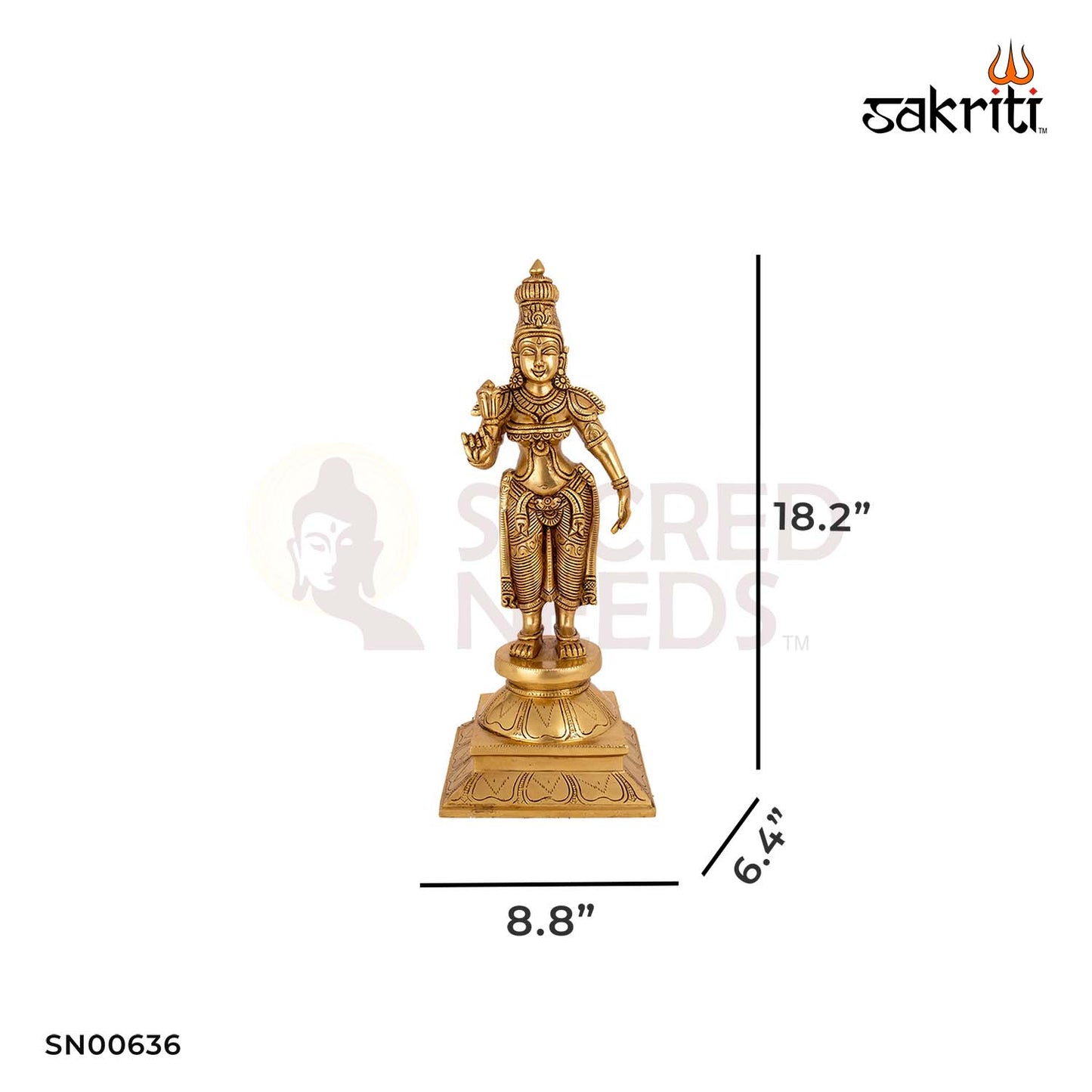 Brass Shivan Parvathi (2 Pcs) – 18.2 Inch Height | Divine Couple Statue Set for Marriage Blessings & Pooja Mandir